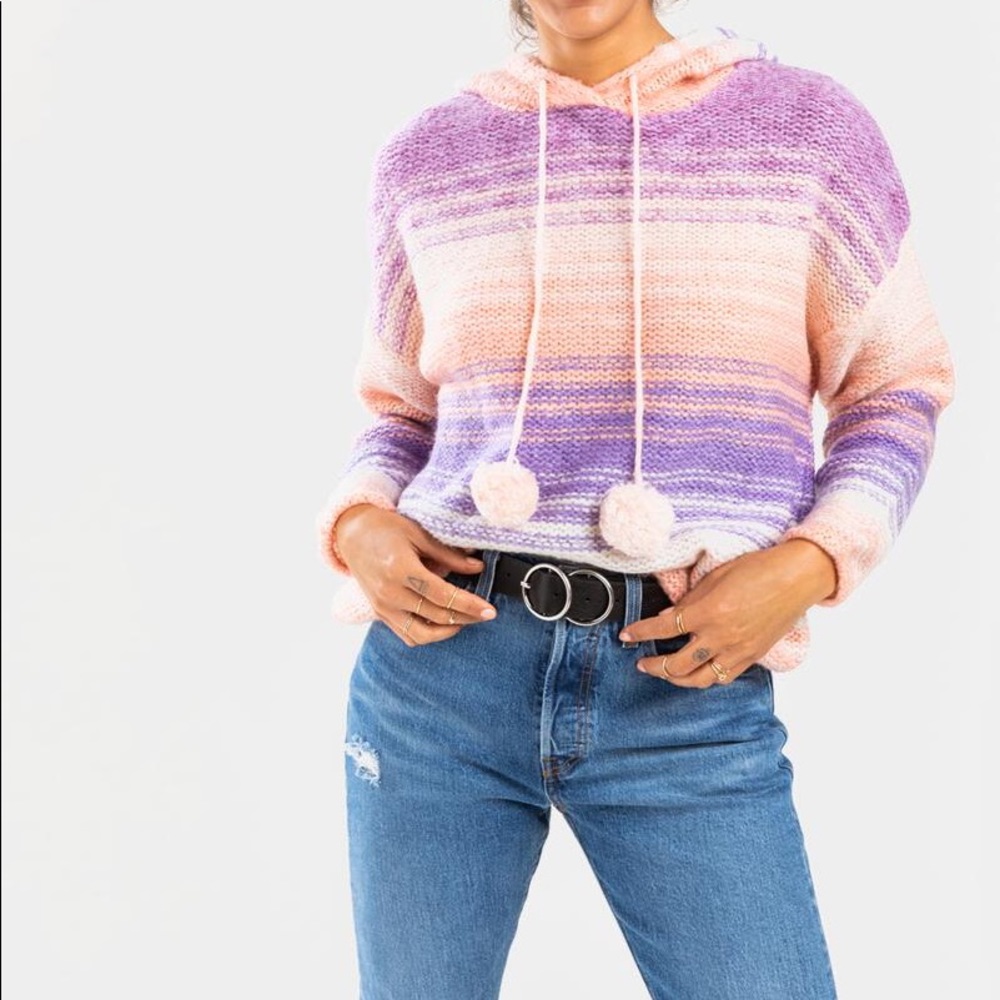 ISO!!Francescas striped pom hoodie!Small or medium